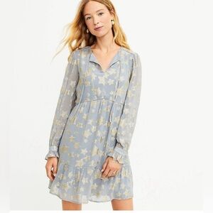 Loft shimmer star tiered dress size small petite